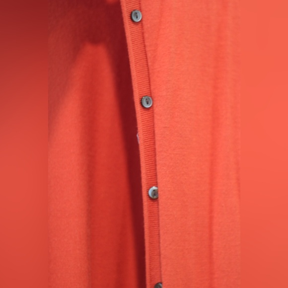 Halogen Burnt Orange Cardigan with buttons. - Picture 2 of 6